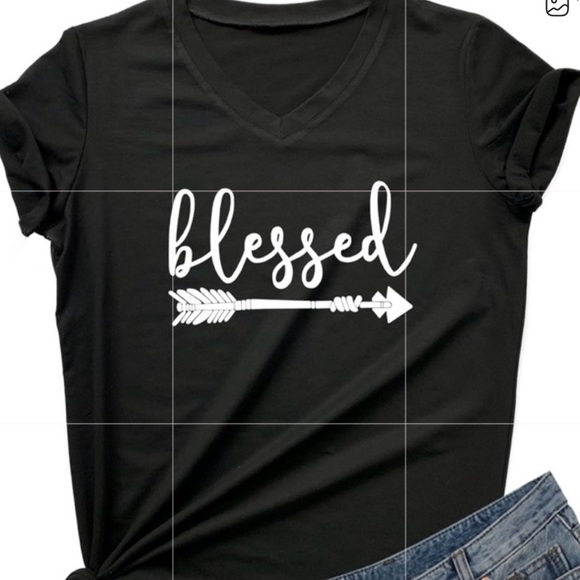 Tops - Blessed Graphic V-Neck Tee NWT